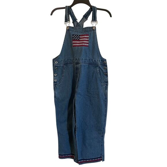Donna Ricco Pants - Donna Ricco Medium Vintage Y2K Denim Jean Overalls Embroidered